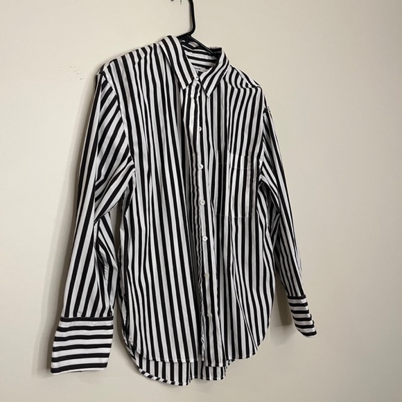 Madewell Brown and White Stripe Shirt size M - Picture 5 of 8